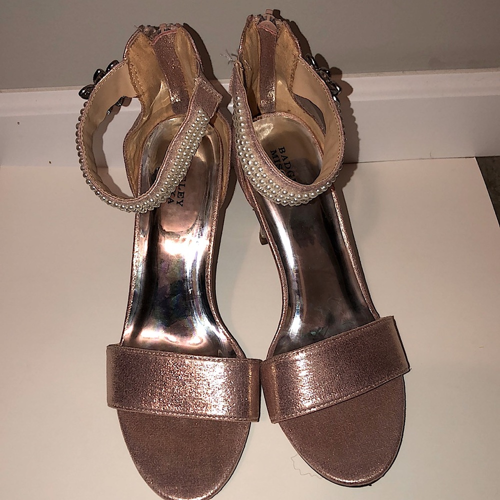 Badgley Mischka rose gold heels, European size 40